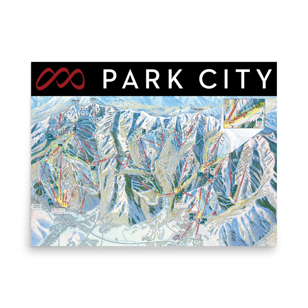 Park City Ski Resort Trail Map Poster