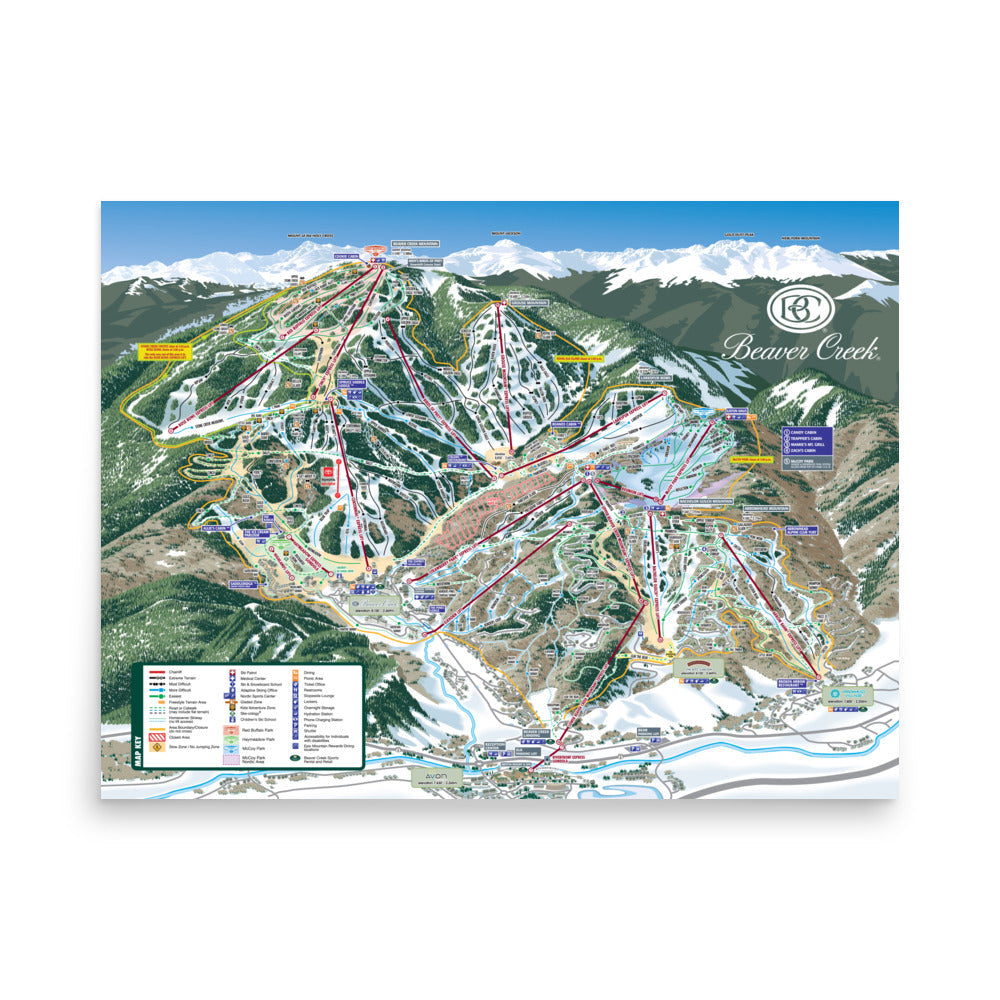 Beaver Creek Ski Resort Trail Map Poster