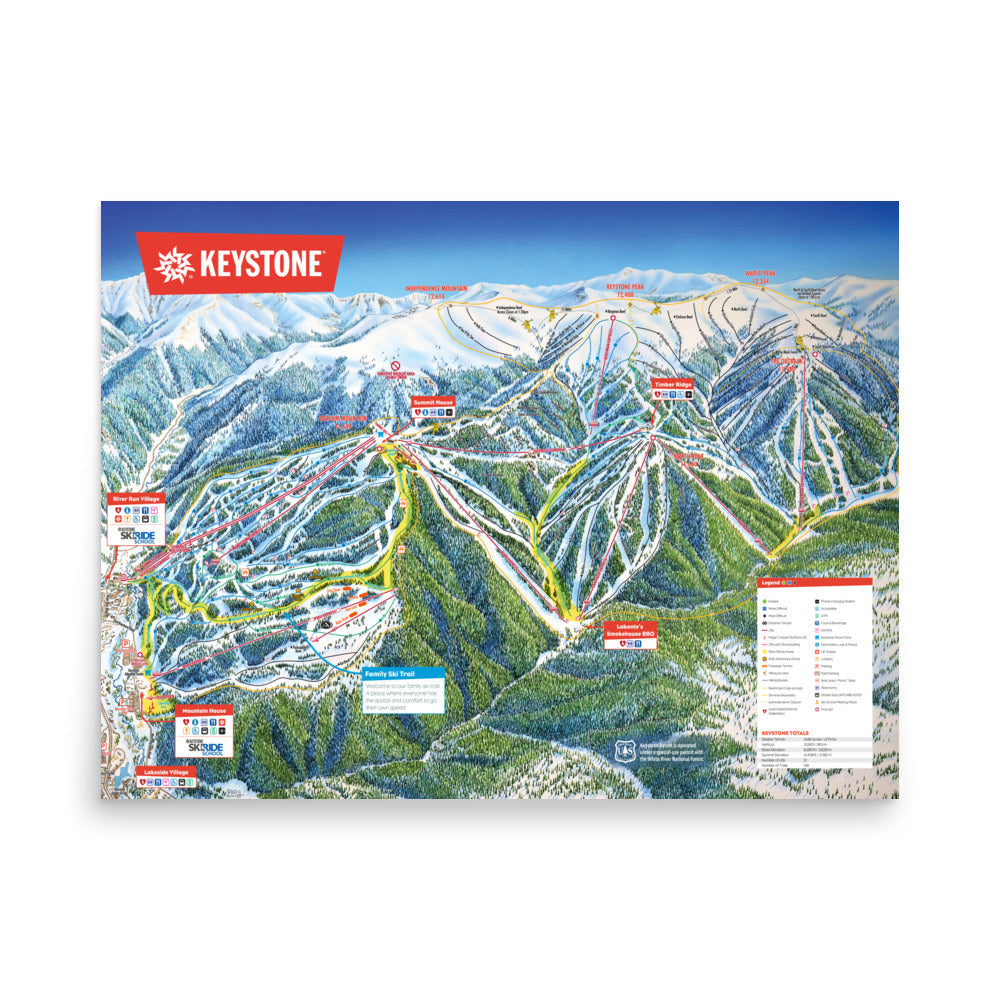 Keystone Ski Resort Trail Map Poster