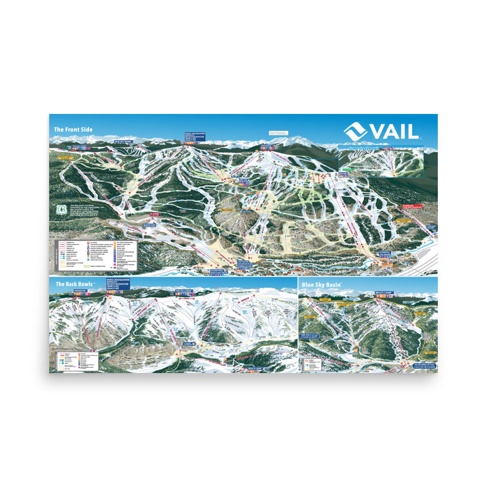 Vail Ski Resort Trail Map Poster