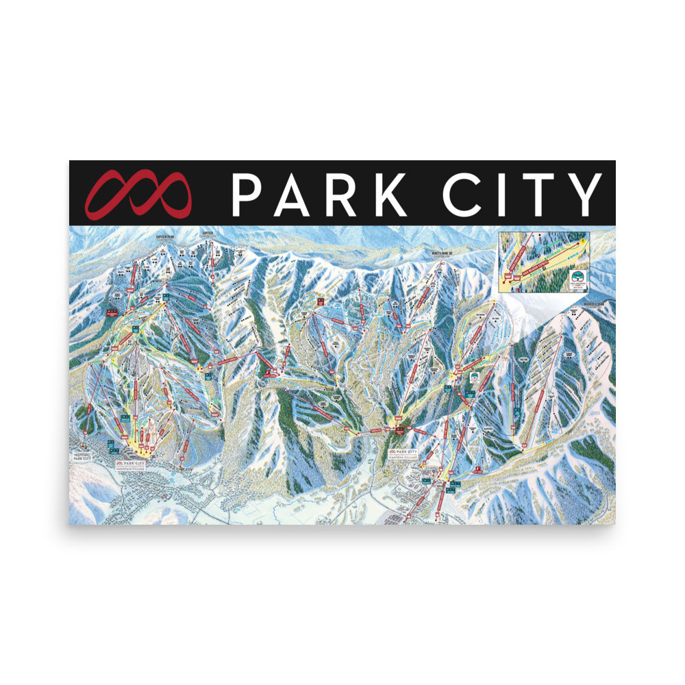 Park City Ski Resort Trail Map Poster