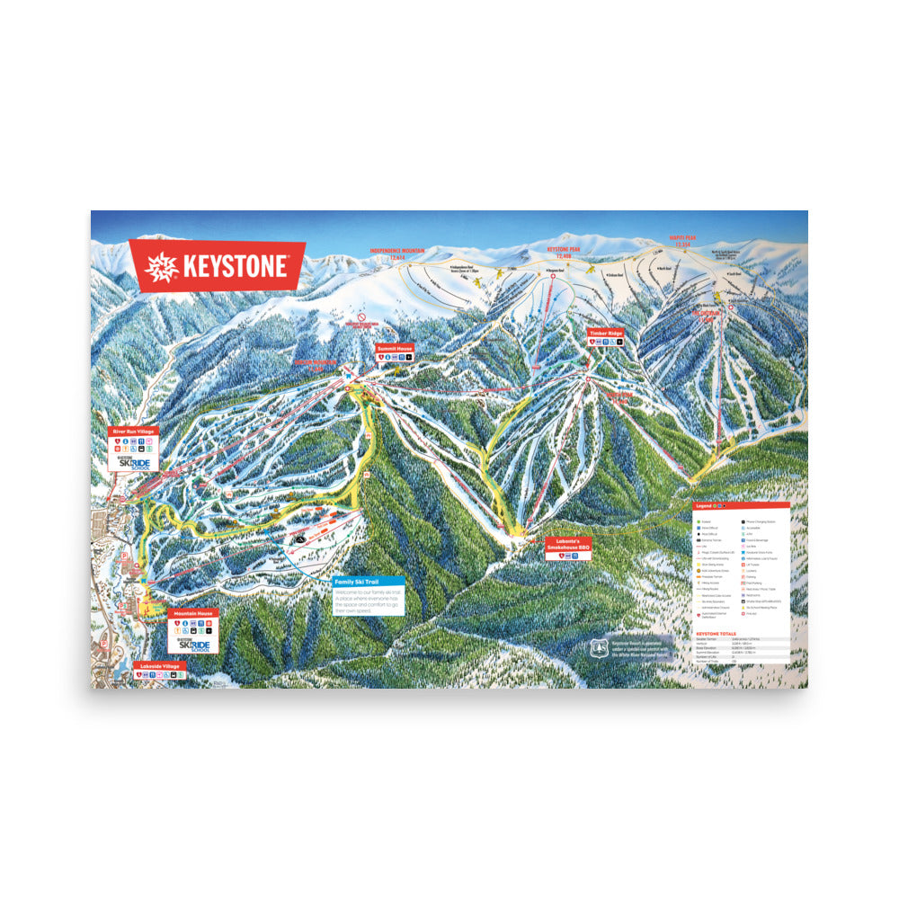 Keystone Ski Resort Trail Map Poster