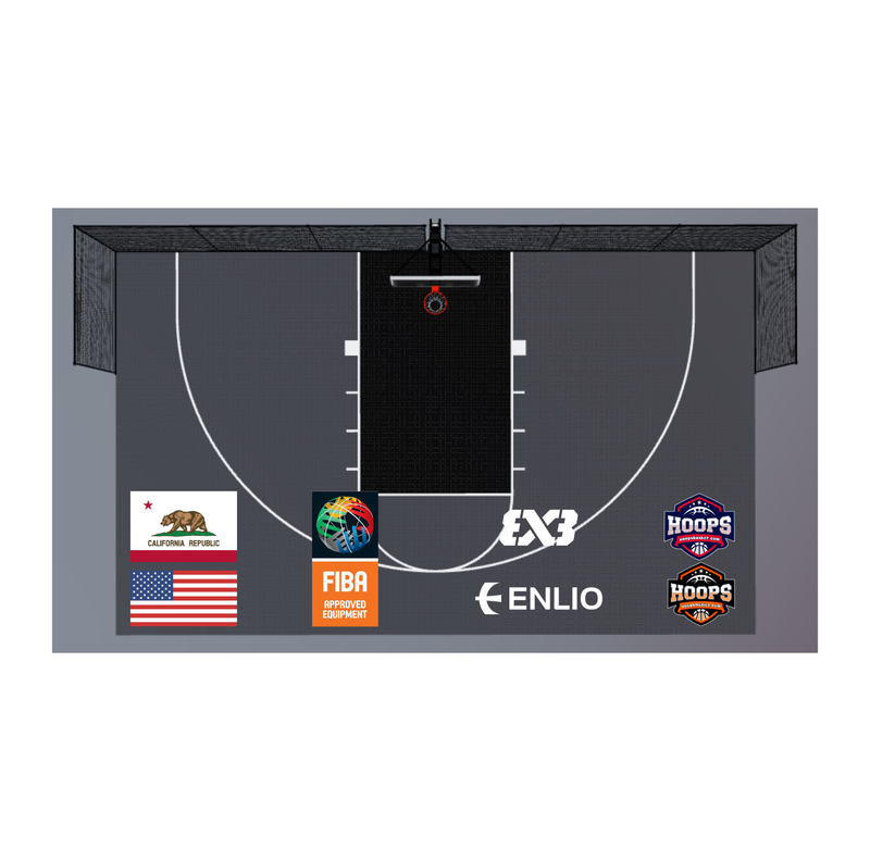 Load image into Gallery viewer, USA Enlio Official 3X3 Basketball Court – FIBA Certified – 25' x 54' Large Training Court
