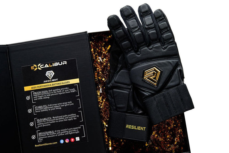 Load image into Gallery viewer, Excalibur Fastpitch Batting gloves - Black and Gold
