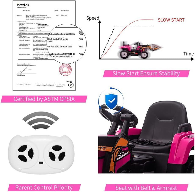 Load image into Gallery viewer, Excavator Ride-On Toy for Kids with Remote Control and 2+1 Gear Shift
