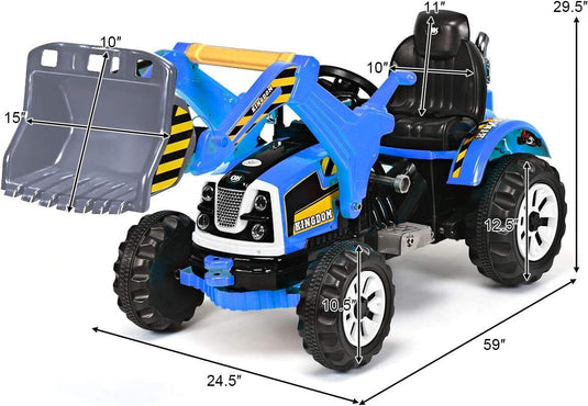 Excavator Truck Battery-Powered Playset for Kids - 12V Construction Vehicle Ride-On