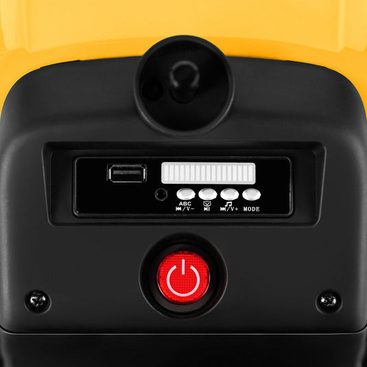 Electric Ride-On Excavator Digger with Bluetooth Music and Remote Control - 3 Speeds, Yellow