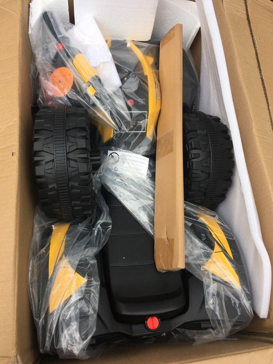 Exciting 12V 4-Wheeler Kids Car with Hot Wheels Music in Yellow and Black - Brand New in Box!