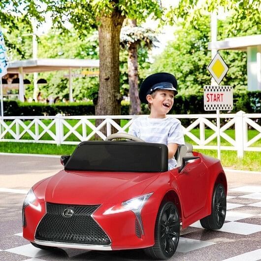 Experience Luxury with the Kids' Licensed Lexus LC500 Electric Ride-On Car in Red