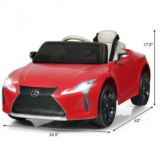 Experience Luxury with the Kids' Licensed Lexus LC500 Electric Ride-On Car in Red