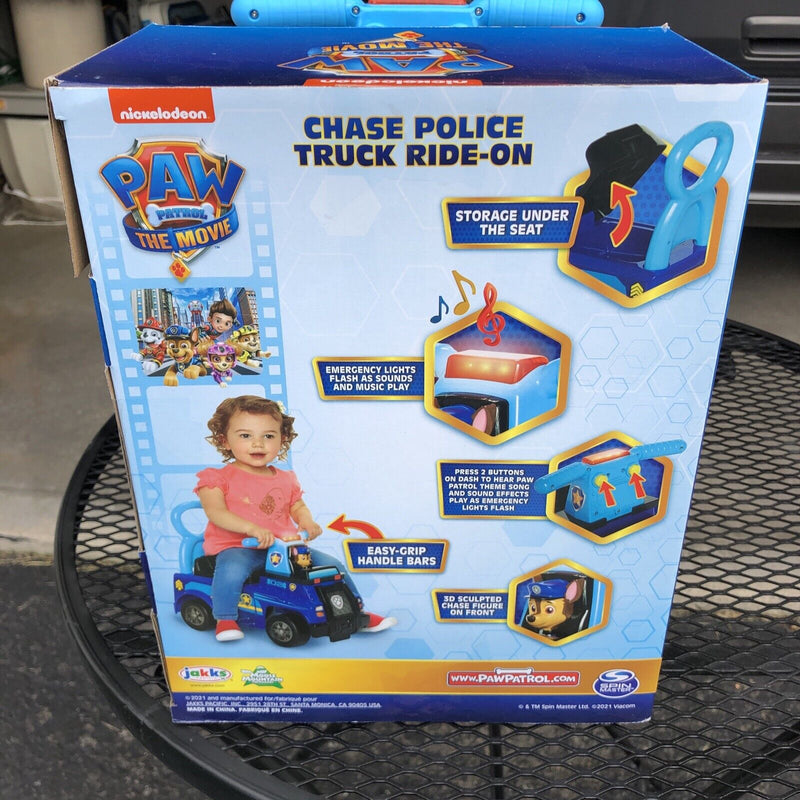 Load image into Gallery viewer, Experience the Excitement with Paw Patrol&#39;s Chase Police Truck Ride On Car - Featuring Realistic Sounds and Lights!
