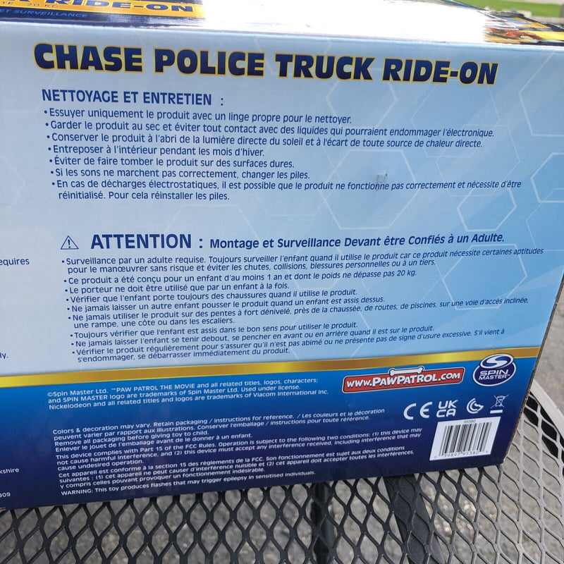 Load image into Gallery viewer, Experience the Excitement with Paw Patrol&#39;s Chase Police Truck Ride On Car - Featuring Realistic Sounds and Lights!
