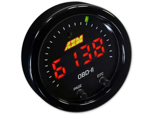 AEM Electronics X-Series OBDII Digital Datastream Gauge Black Bezel & Black Face plate