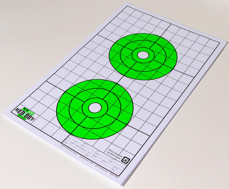 Load image into Gallery viewer, 200 EZ2C Paper Shooting Targets 8 Red Dot Optics Styles 11”x17” USA MADE
