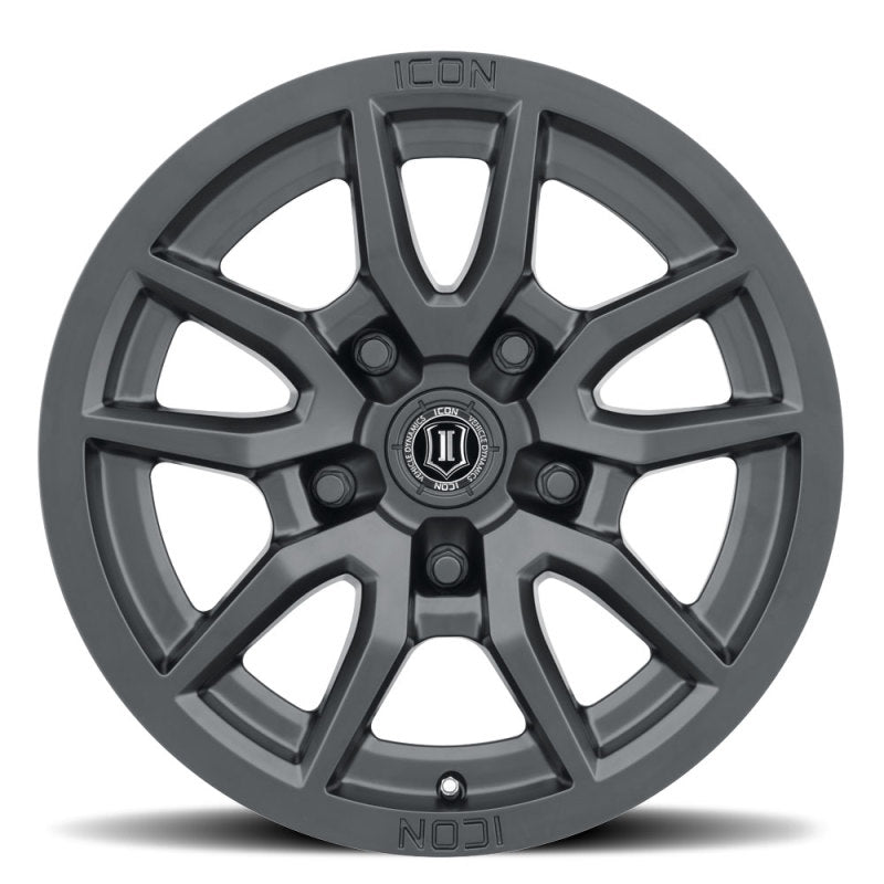 Load image into Gallery viewer, ICON Vector 5 17x8.5 5x5 -6mm Offset 4.5in BS 71.5mm Bore Satin Black Wheel
