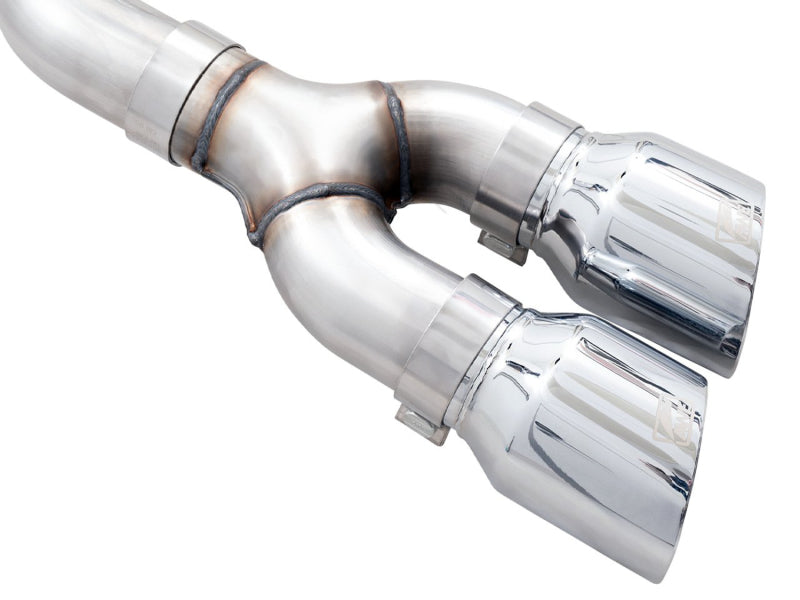 Load image into Gallery viewer, AWE 0FG 21+ Ford F150 Dual Side Exit Cat-Back Exhaust- 4.5in Chrome Silver Tips
