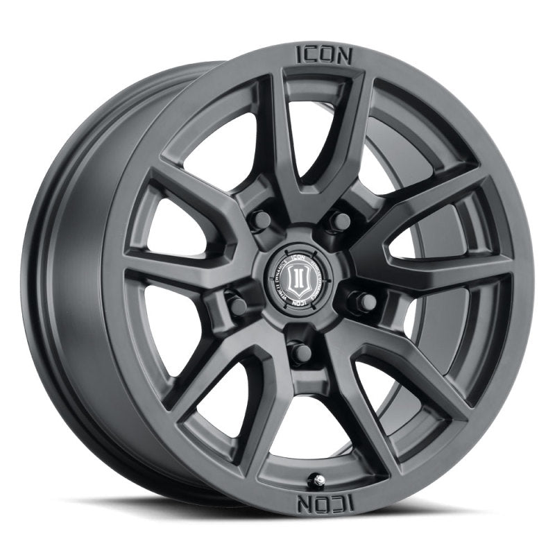 Load image into Gallery viewer, ICON Vector 5 17x8.5 5x5 -6mm Offset 4.5in BS 71.5mm Bore Satin Black Wheel
