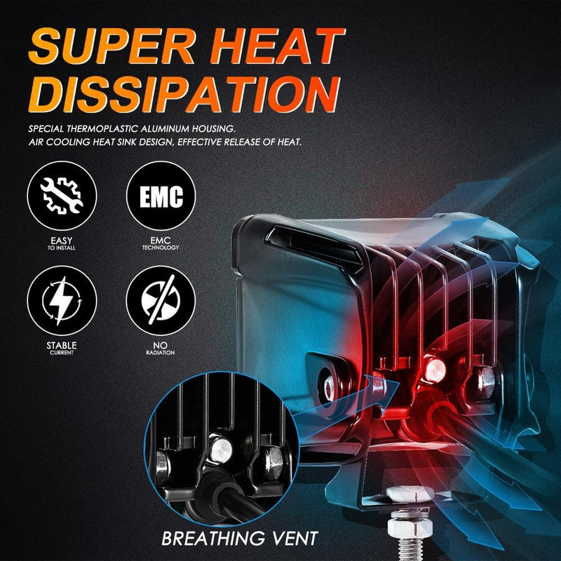 Load image into Gallery viewer, 3 Inch 20W Flood LED Pods Light with Front Bumper Fog Light Mount Brackets For Ford Bronco 2021 2022
