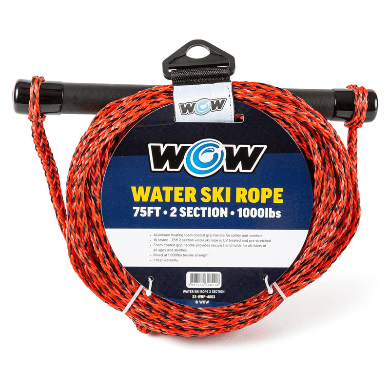 Load image into Gallery viewer, WOW Watersports 75ft 2-Section UV Treated Water Ski Rope
