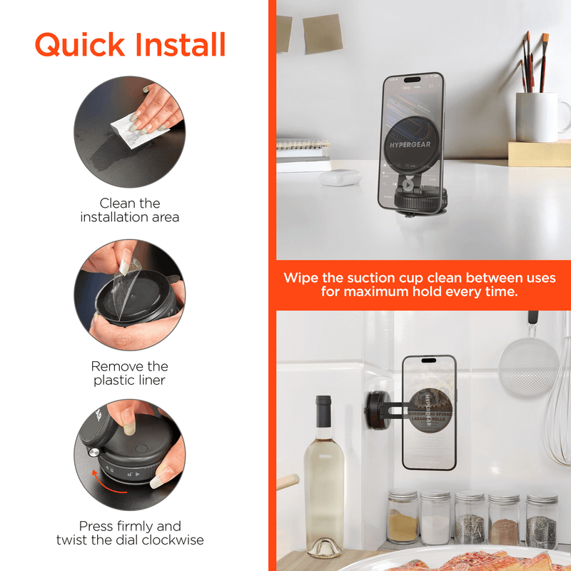 Load image into Gallery viewer, HyperGear Mag Vac Magnetic Phone Mount with Vacuum Suction Cup Base
