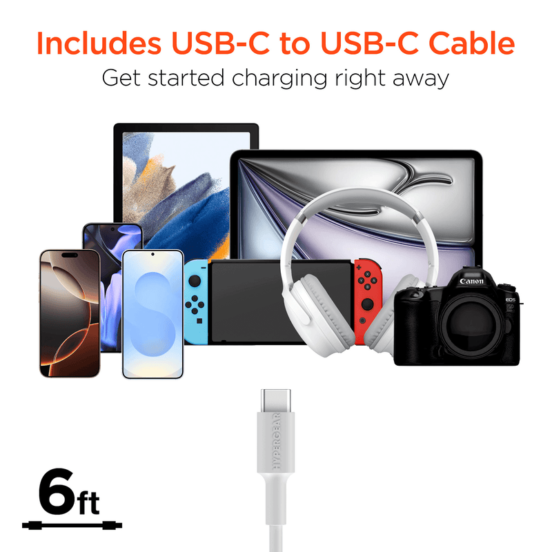 Load image into Gallery viewer, HyperGear SpeedBoost 45W USB-C PD Tri-Port GaN Fast Wall Charger with PPS and 6ft USB-C Cable
