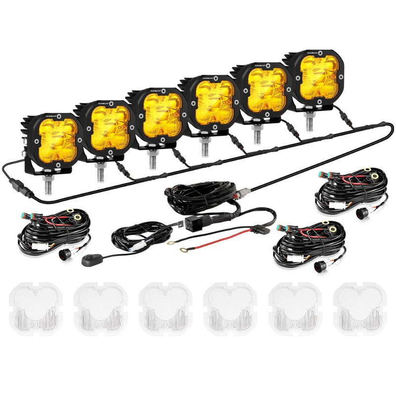 Load image into Gallery viewer, XP-ULTRA Series 3 Inch 80W Combo Beam LED Pods Amber&amp;White Offroad Lights
