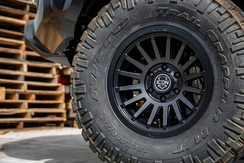 Load image into Gallery viewer, ICON Recon SLX 17x8.5 5x4.5 0mm Offset 4.75in BS 71.5mm Bore Satin Black Wheel
