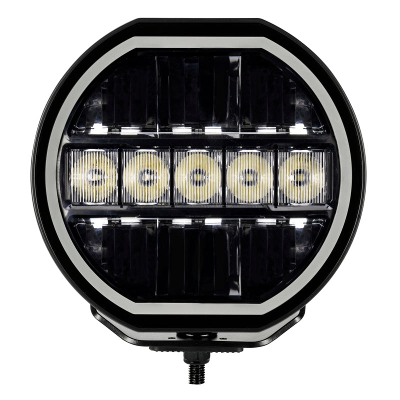 Load image into Gallery viewer, Go Rhino Xplor Blackout Series Maxline LED Hi/Low Beam w/Multi DRL (Surface Mount) 7in. - Blk

