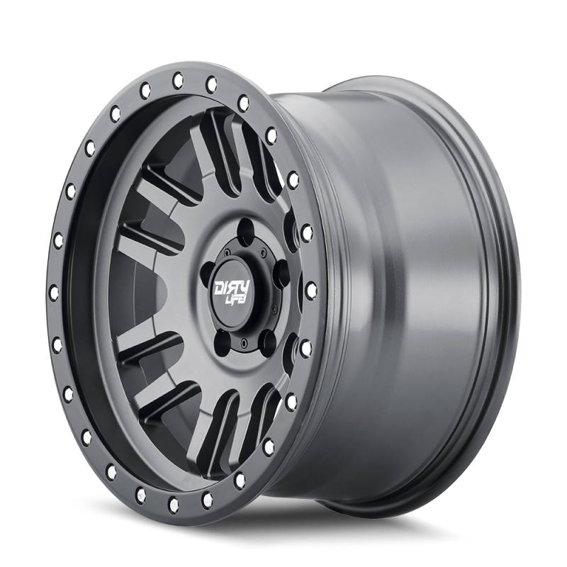 Load image into Gallery viewer, Dirty Life 9309 Canyon Pro 17x9/5x127 BP/-12mm Offset/71.5mm Hub Satin Graphite Wheel - Beadlock
