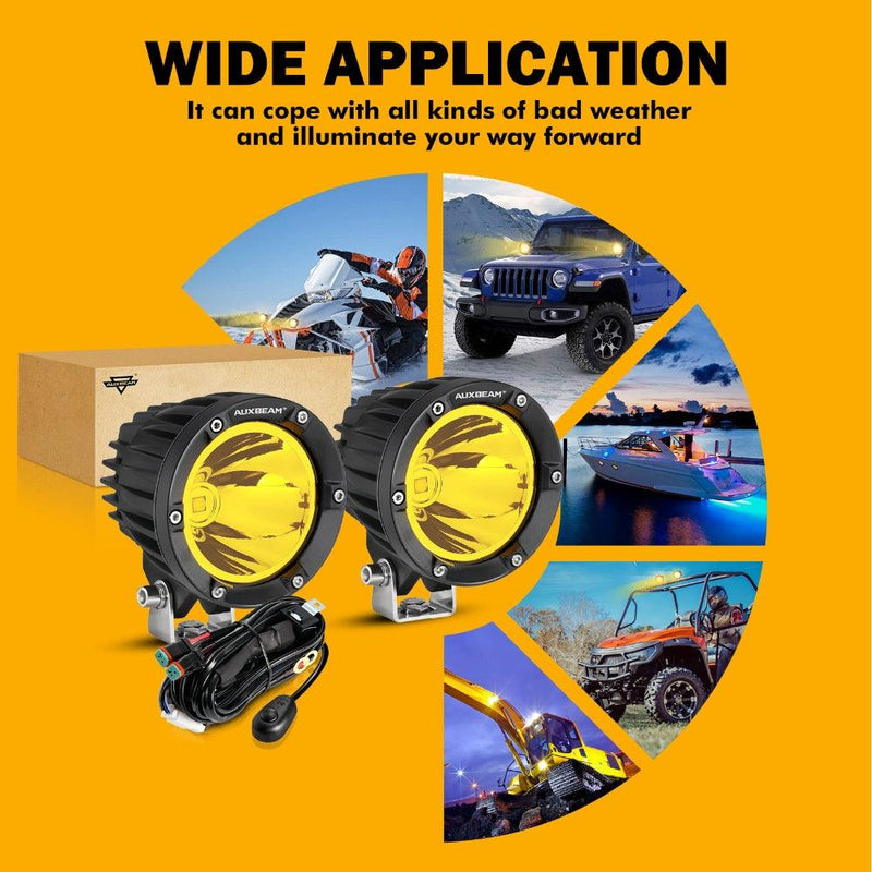 Load image into Gallery viewer, C4 Series | 4 Inch 100W Spot Round LED Pods Amber LED Driving Lights
