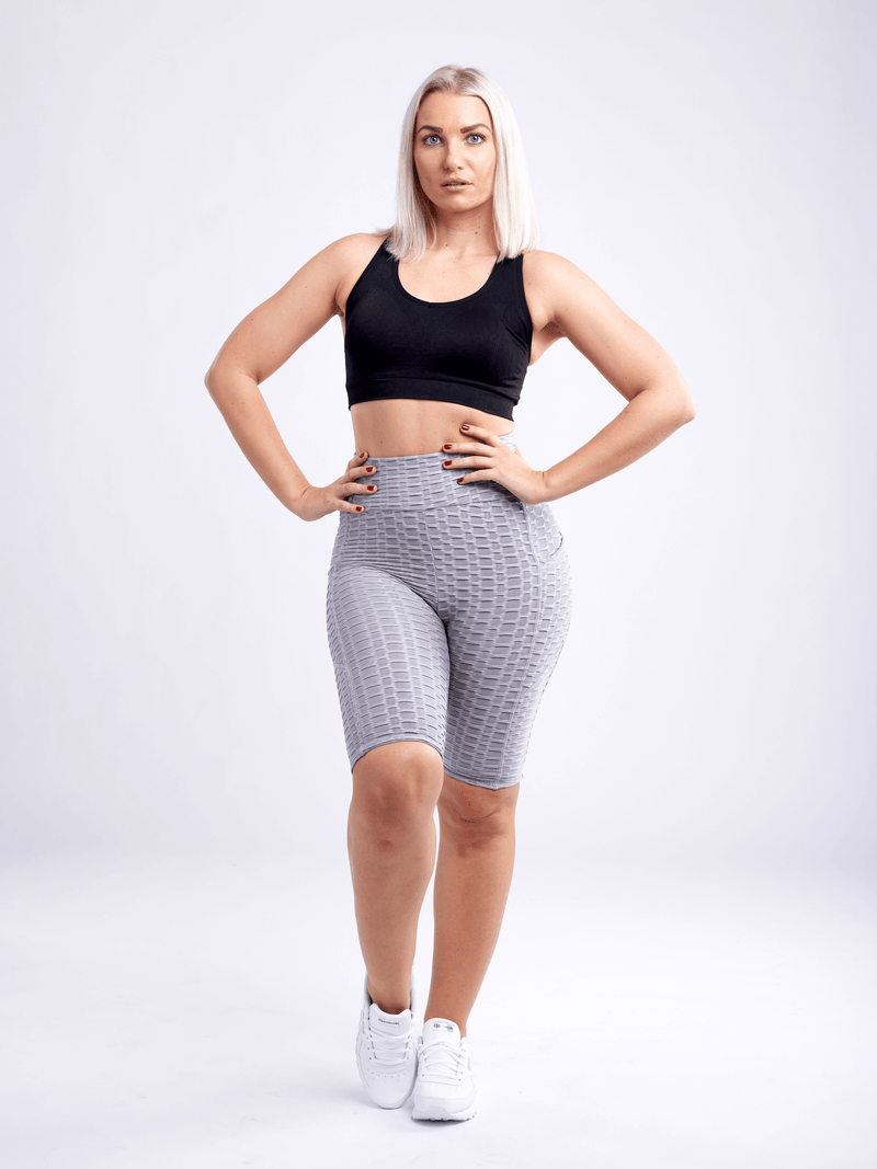 Load image into Gallery viewer, JupiterGear High-Waisted Scrunch Yoga Shorts with Hip Pockets
