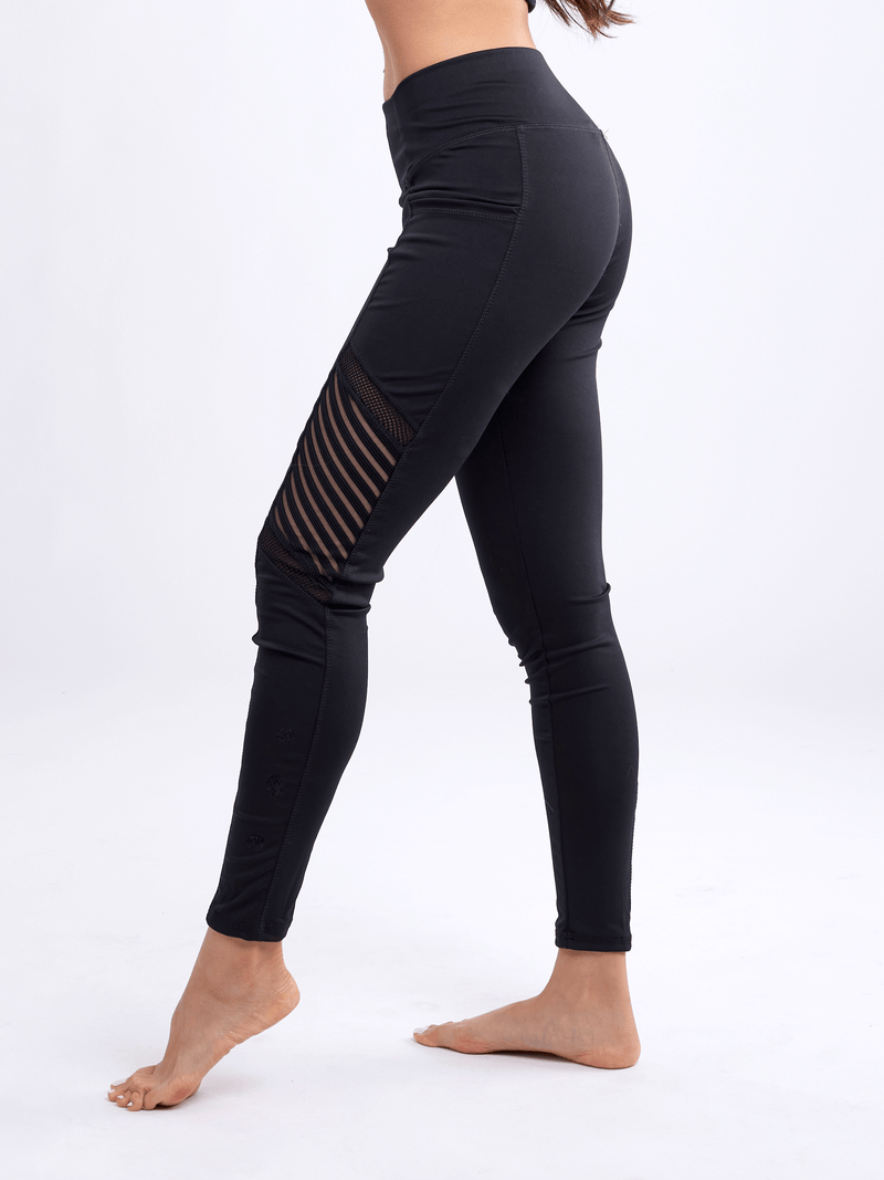 Load image into Gallery viewer, JupiterGear High-Waisted Pilates Leggings with Side Pockets &amp; Mesh Panels
