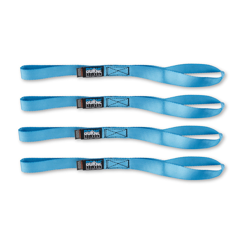 Load image into Gallery viewer, Borne Off-Road Medium-Duty Ratchet Tie-Down Kit (4-Pack) Blue
