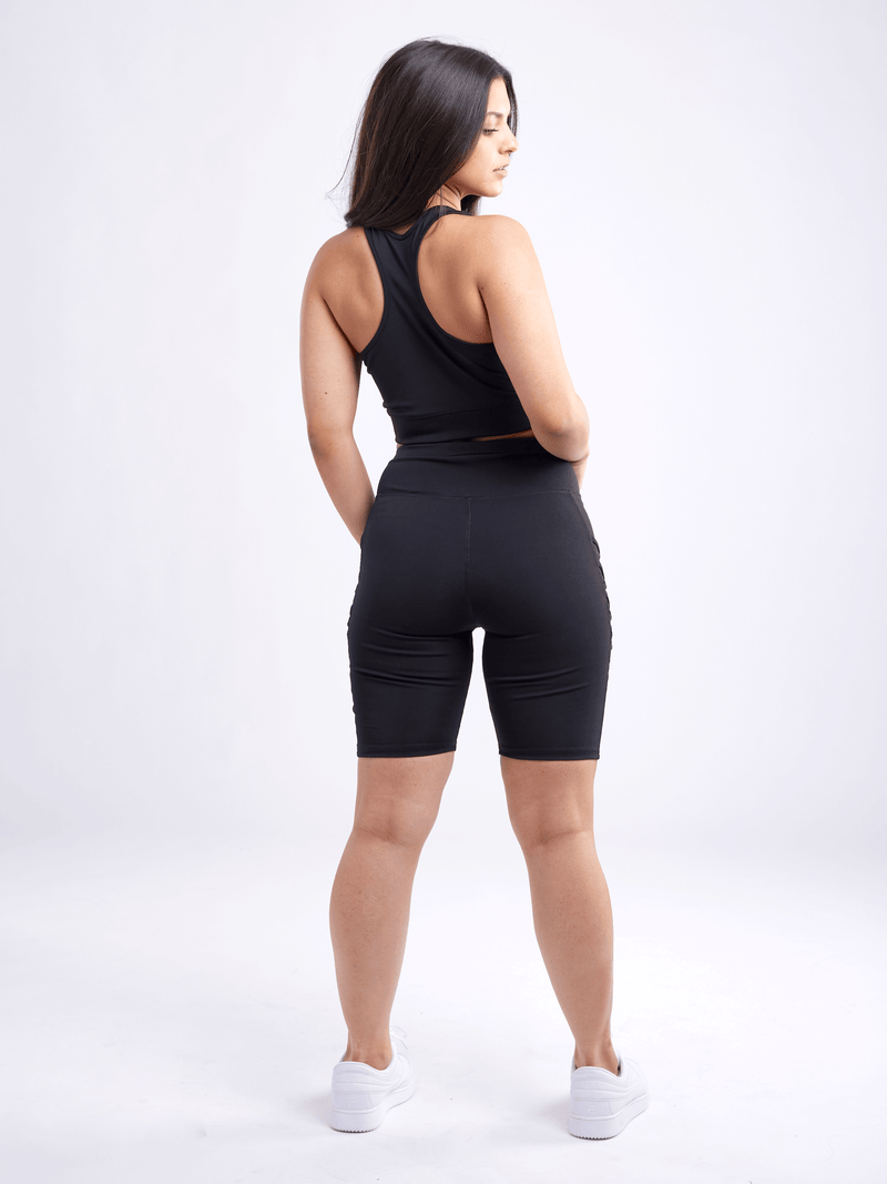 Load image into Gallery viewer, JupiterGear High-Waisted Workout Shorts with Pockets &amp; Criss Cross Design
