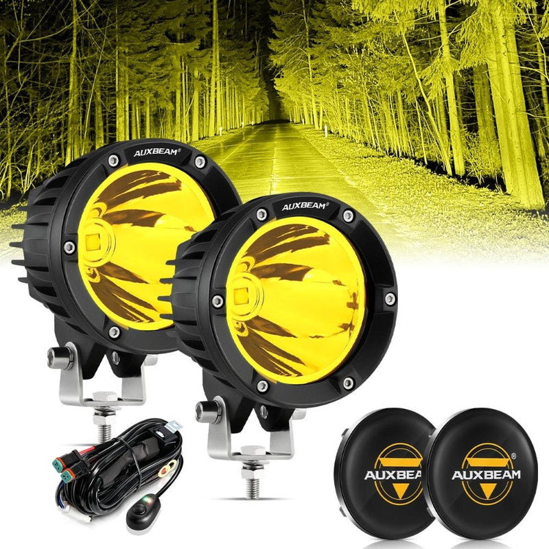 Load image into Gallery viewer, C4 Series | 4 Inch 100W Spot Round LED Pods Amber LED Driving Lights
