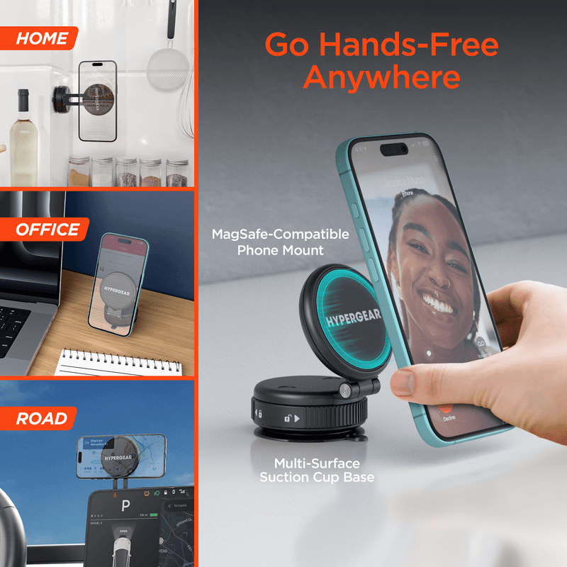 Load image into Gallery viewer, HyperGear Mag Vac Magnetic Phone Mount with Vacuum Suction Cup Base
