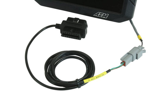 AEM Electronics CD-7/CD-7L Plug & Play Adapter Harness for OBDII CAN bus, Incl. Power