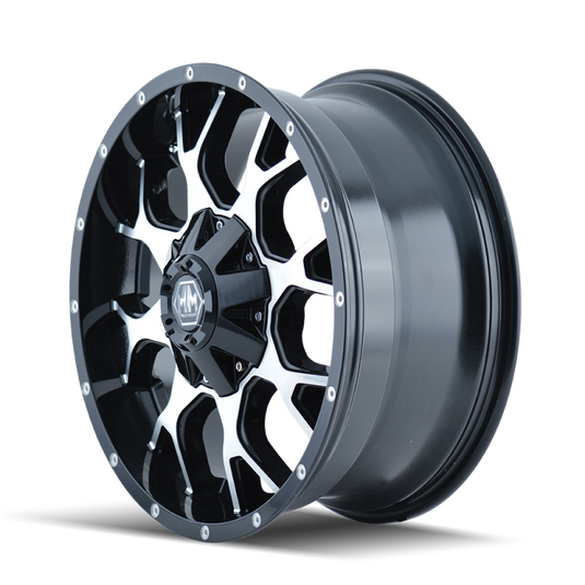 Mayhem 8015 Warrior 17x9 / 5x114.3 BP / 18mm Offset / 87mm Hub Black/Machined Face Wheel