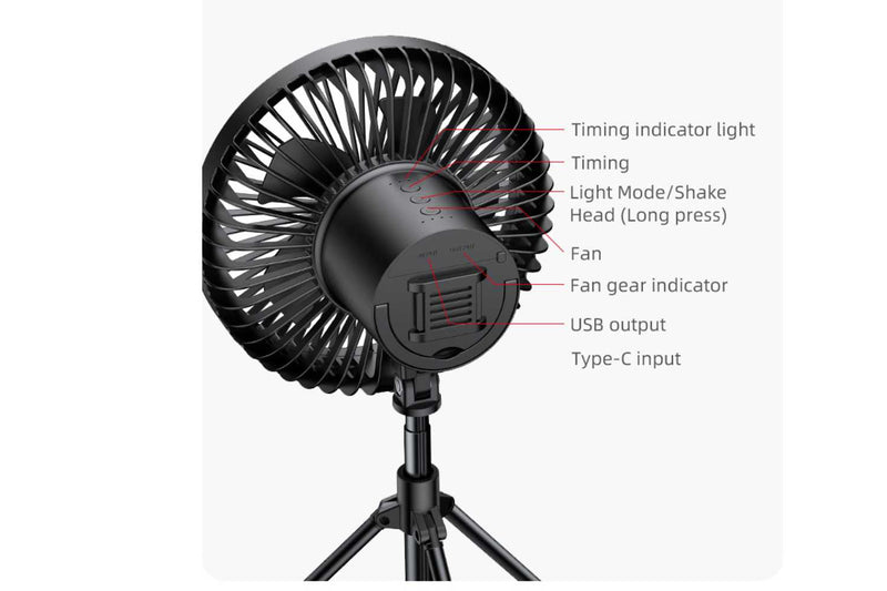 Load image into Gallery viewer, Tripod Portable Fan with Night Light
