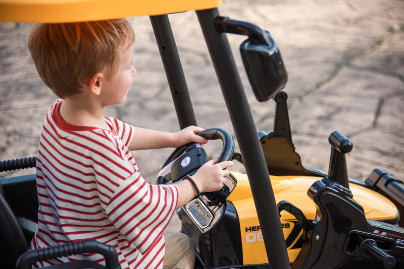Load image into Gallery viewer, 24V Children&#39;s Ride on Excavator Tractor with Trailer - Battery-Powered Electric Vehicle Plaything
