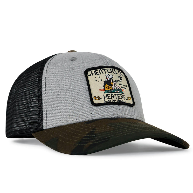Load image into Gallery viewer, Cheaters Get Heaters Western Cowboy Patch SnapBack
