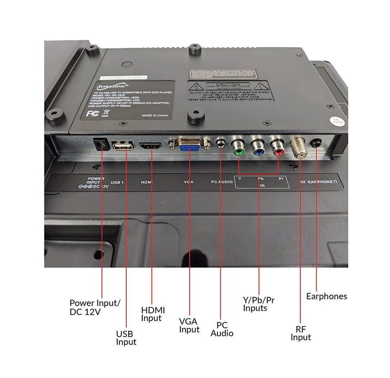 Load image into Gallery viewer, 24&quot; Supersonic 12 Volt AC/DC LED HDTV with DVD Player, USB, SD Card Reader and HDMI (SC-2412)
