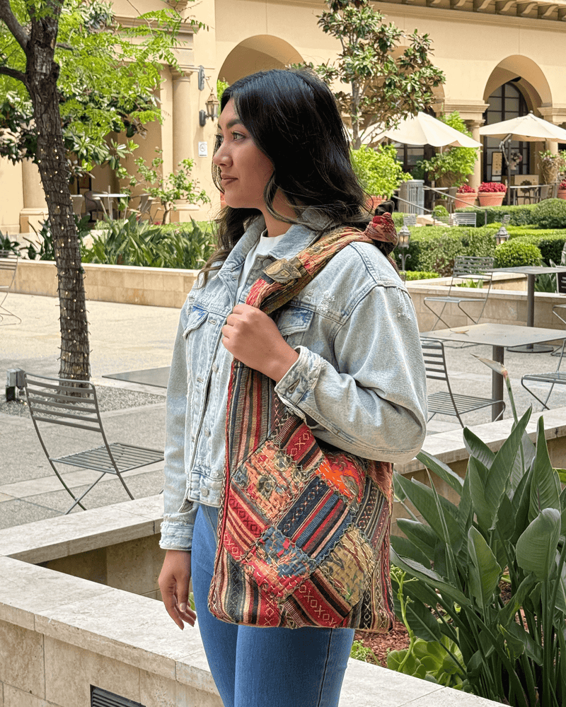 Load image into Gallery viewer, Kathmandu Collection Quilted Patchwork Hobo Bag
