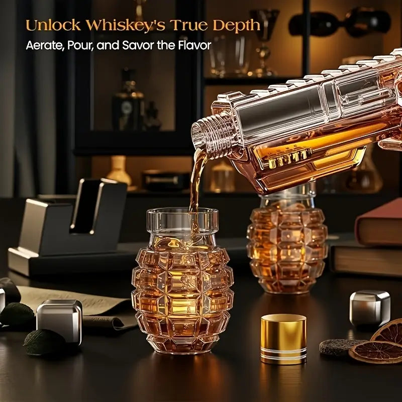 Load image into Gallery viewer, Magnum Revolver Whiskey Decanter Set
