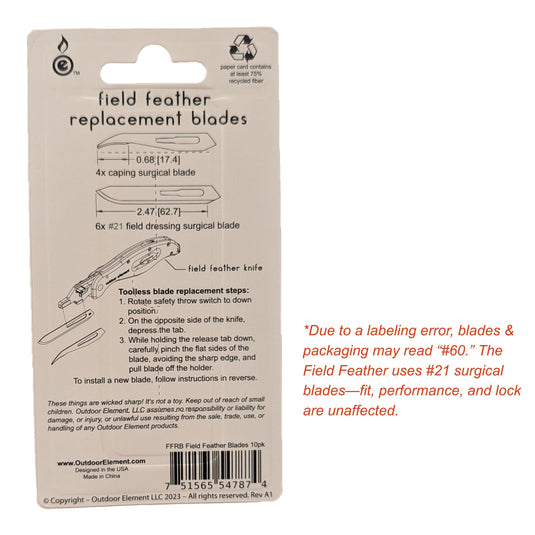 Hunting Surgical Blade Replacements 10pk - for Field Feather