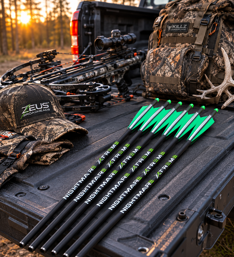Load image into Gallery viewer, NIGHTMARE XTREME Crossbow Bolts Carbon Half Moon and Capture Nocks 20"
