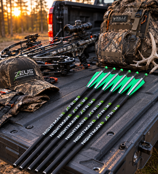 NIGHTMARE XTREME Crossbow Bolts Carbon Half Moon and Capture Nocks 20"