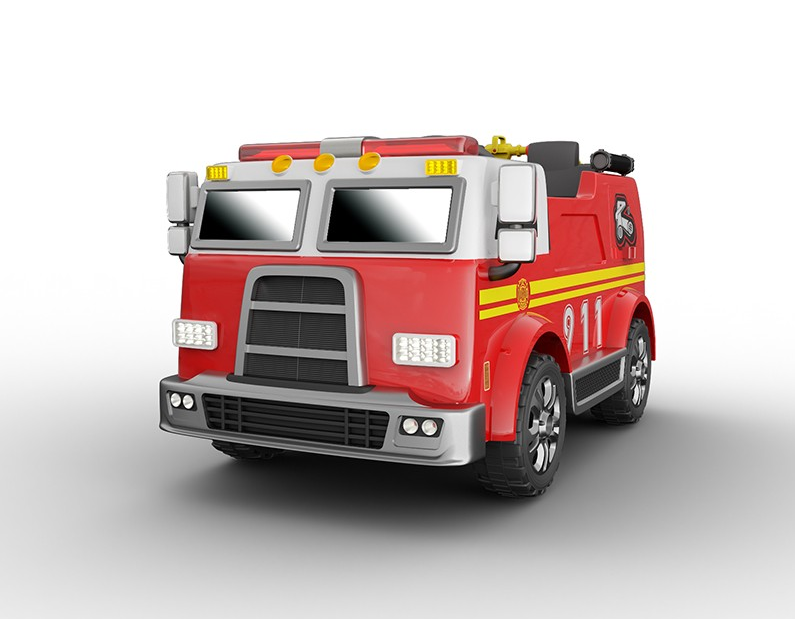 Load image into Gallery viewer, Fire Truck Ride On Toy 2 Seater Red W/Fire Hose Function PA System
