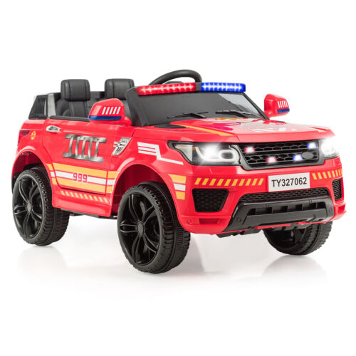 Load image into Gallery viewer, Fire Up Your Child&#39;s Imagination with the HoneyJoy 12V Ride-On Fire Truck - Featuring LED Lights and Siren!
