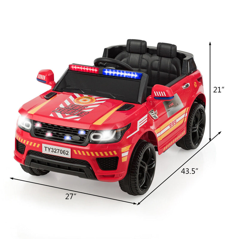 Load image into Gallery viewer, Fire Up Your Child&#39;s Imagination with the HoneyJoy 12V Ride-On Fire Truck - Featuring LED Lights and Siren!
